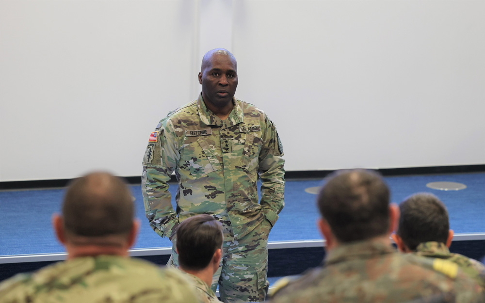 Lt. Gen. Antonio Fletcher addresses the NATO Special Operations Advisors